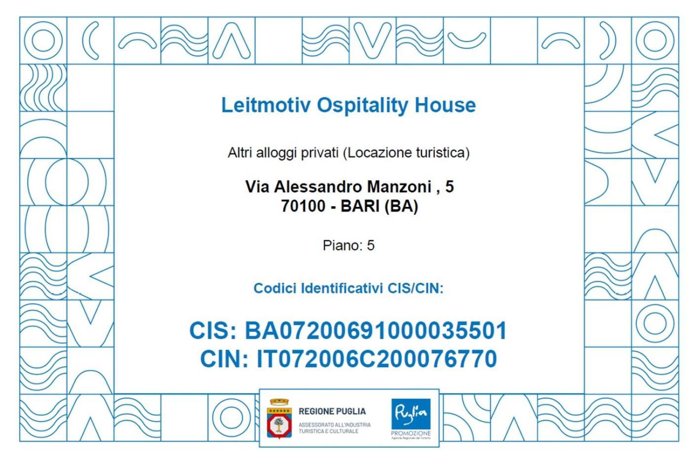Вилла Leitmotiv Ospitality House Бари Экстерьер фото